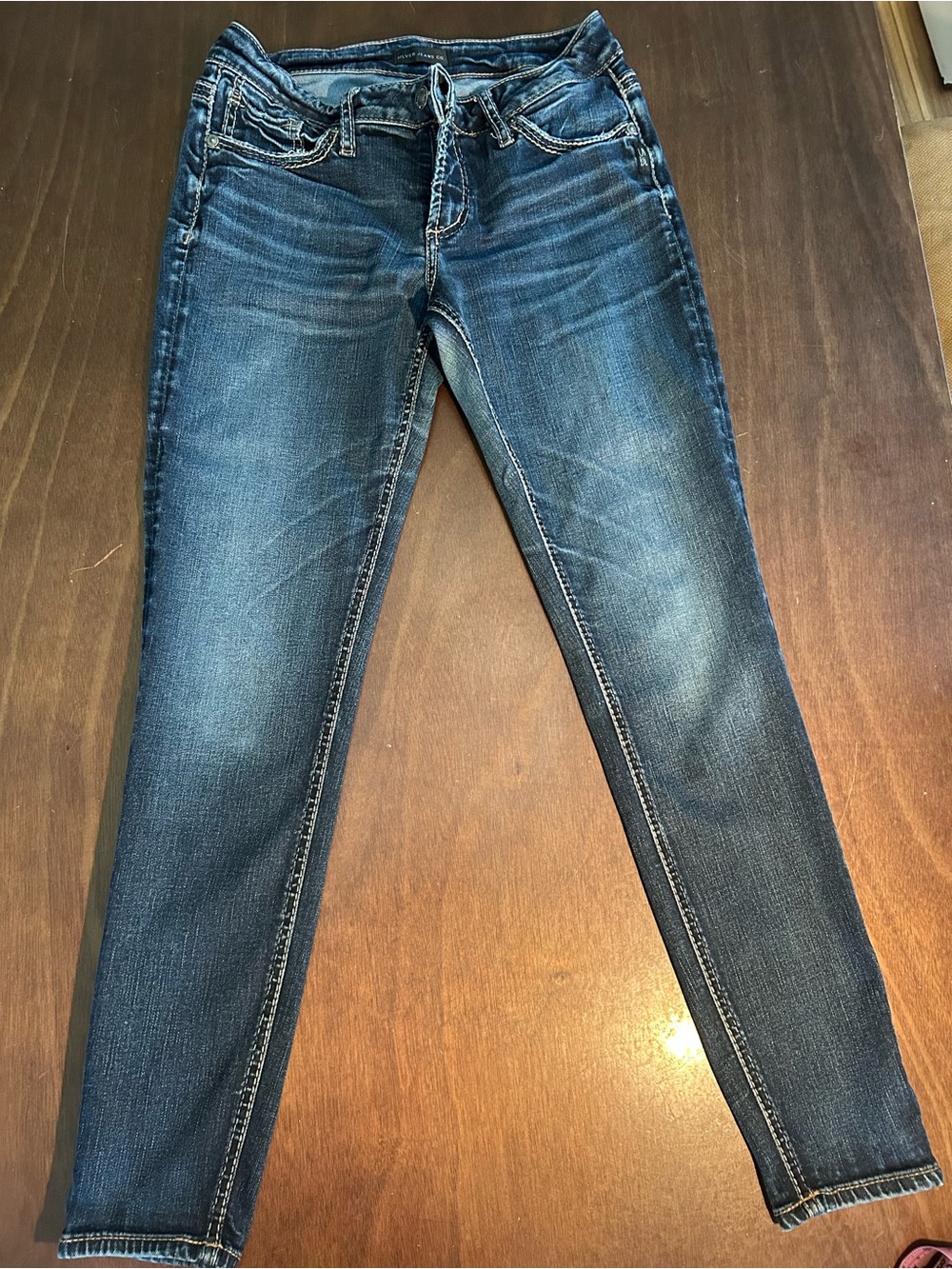 Silver Jeans Skinny Dark Blue Stretch Denim